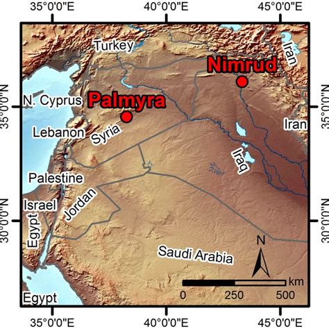 Nimrud archaeological site topographic map. | Download Scientific Diagram