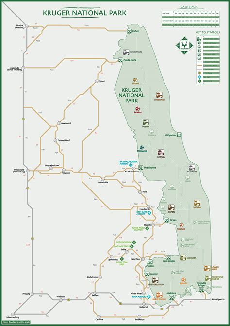 Kruger National Park Map - johannesburg south africa • mappery