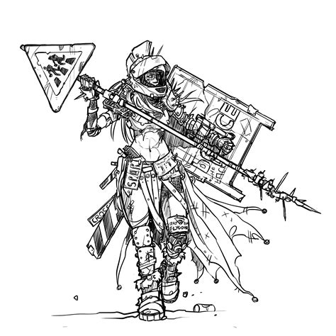 Drawing of a post-apocalyptic gladiator : r/postapocalyptic