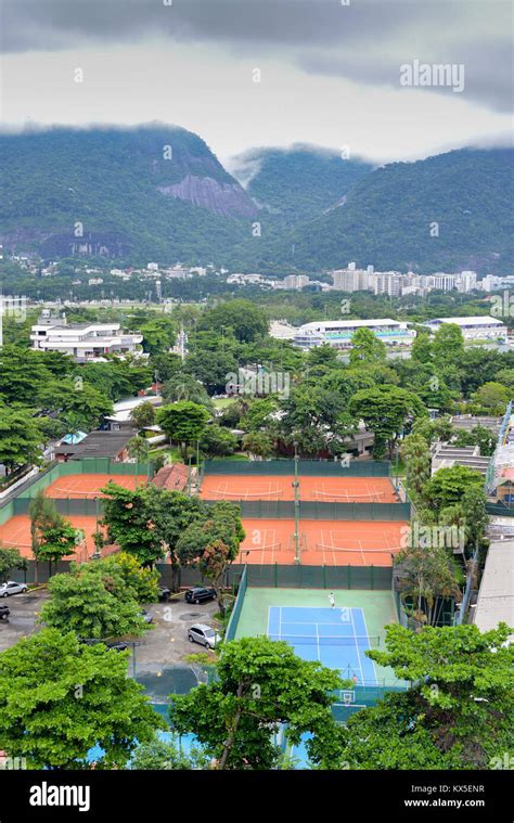 Aerial view tennis courts Stock Photo - Alamy