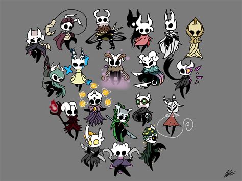 I made custom Knight OCs for each area then shoved them all in one big drawing : r/HollowKnight