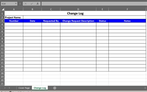 Change Log Template - Agile Project Management