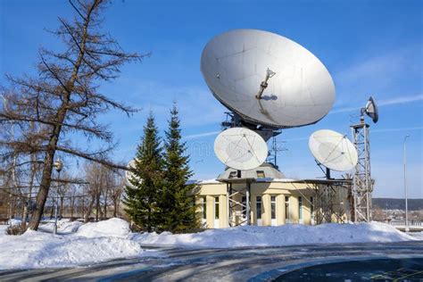 Kemerovo, Receiving Station of Satellite TV Stock Image - Image of shore, landmark: 164540563