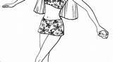 Barbie coloring Picture bathing suit  Sheets Pinterest sketch template