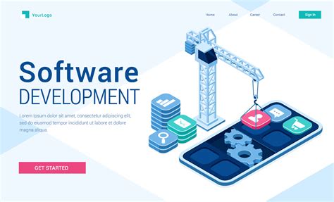 Vector banner of software development 15486113 Vector Art at Vecteezy