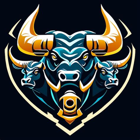 Premium Vector | Dark background bull graphic for graphic designers