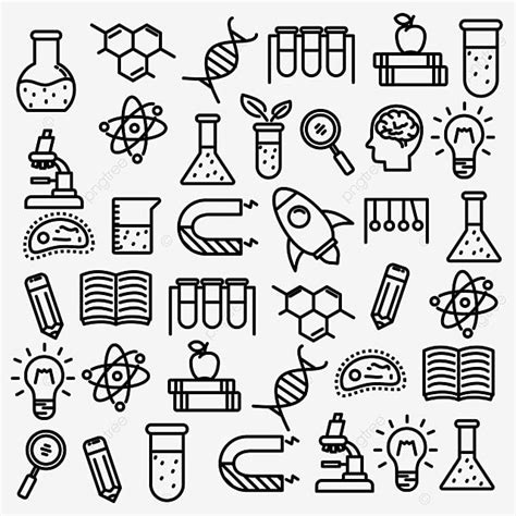 Set Of Science Related Doodle Vector Illustration Suitable For Background Or Icon, Science ...