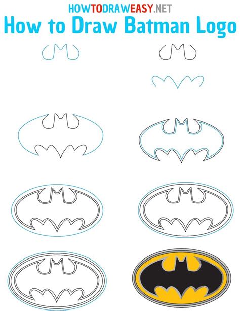 How to Draw Batman Symbol Step by Step | Batman drawing, Batman art drawing, Symbol drawing