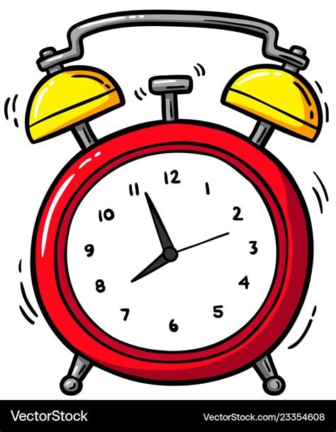 Cartoon alarm clock ringing Royalty Free Vector Image