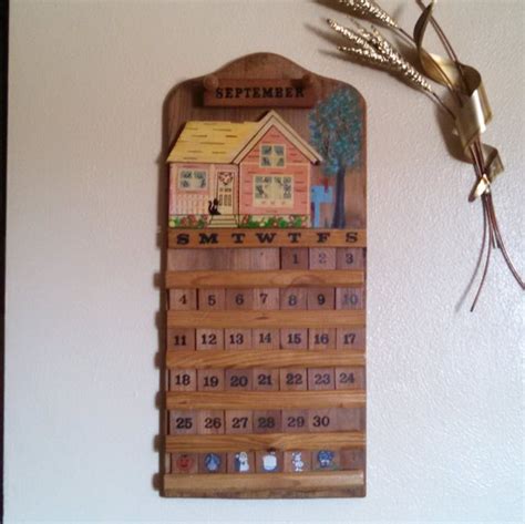 Vintage Wood Kitchen Wall Calendar Update Monthly