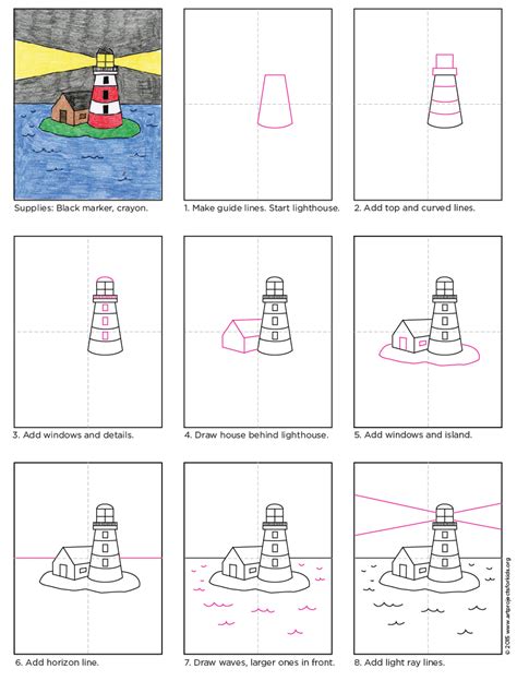 Draw a Lighthouse · Art Projects for Kids