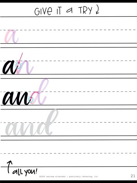 Lettering Basics Workbook Lettering Worksheets Lowercase | Etsy