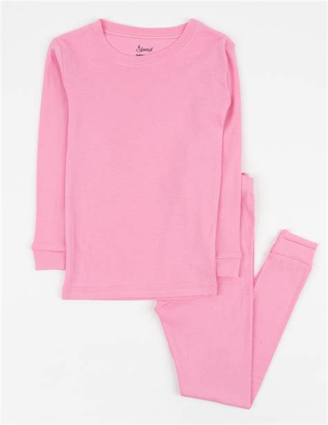 Kids Two Piece Solid Light Pink Pajamas – Leveret Clothing