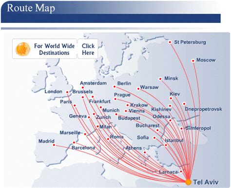 El Al Israel Airlines route map - Europe