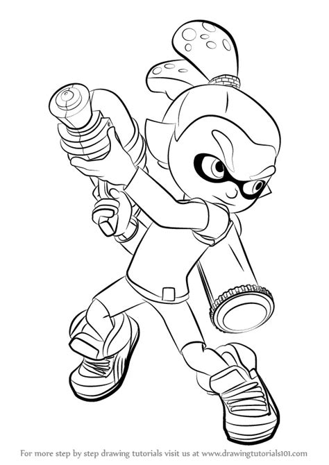 Learn How to Draw Inkling Male from Splatoon (Splatoon) Step by Step : Drawing Tutorials