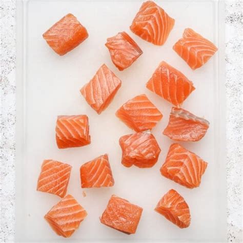 How To Cut Salmon For Salmon Bites - Well Seasoned Studio