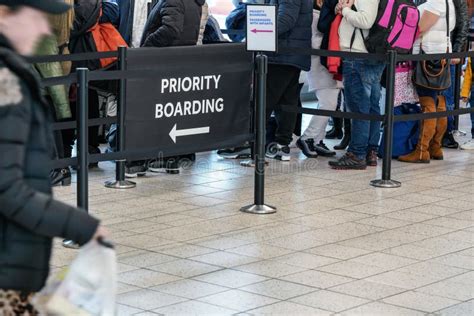 Departure And Priority Lane Board Sign At International Airport Stock Image - Image of board ...