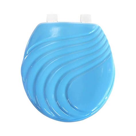 Lotus Moulded Wooden Toilet Seat - Blue