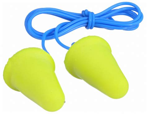 3M Cone Ear Plugs, 30 dB Noise Reduction Rating NRR, Corded, M, Yellow ...