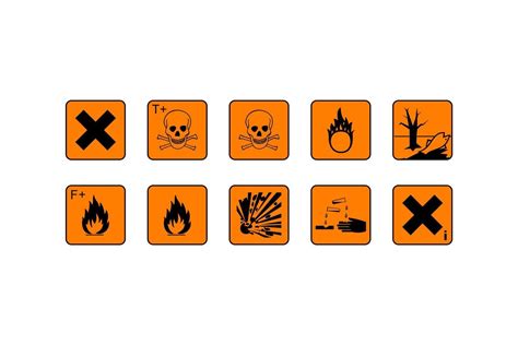 Set Vector Hazard Warning Symbols White Background 42579049 Vector Art at Vecteezy