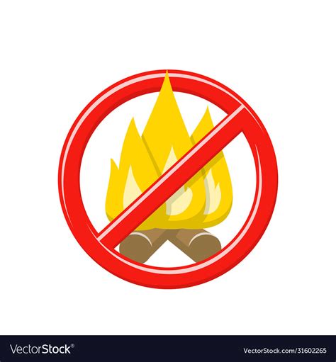 No fire sign forbidden open symbol Royalty Free Vector Image