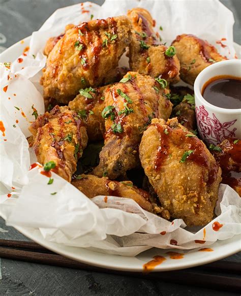 korean fried chicken wings with gochujang drizzle - glebe kitchen