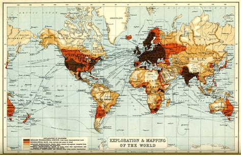 Exploration and Mapping of the World (1910) - Vivid Maps