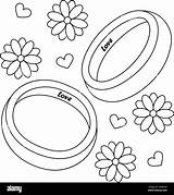 Wedding Rings Coloring Page For Kids Stock Vector Image & Art  Alamy sketch template