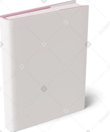 3D three quarter back view book cover mockup PNG, SVG