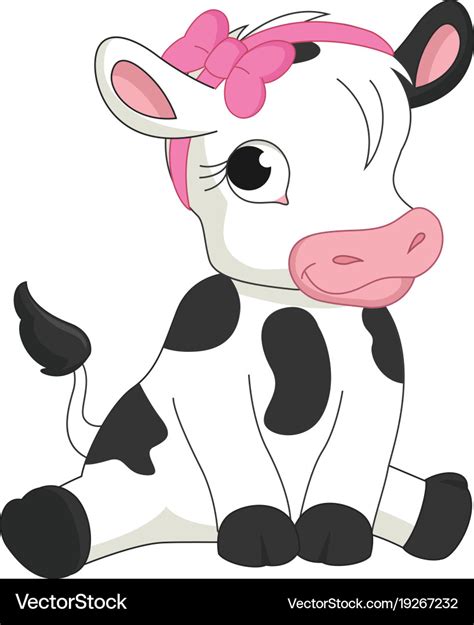 Of cartoon baby calf Royalty Free Vector Image