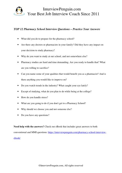 Top 12 Pharmacy School Interview Questions & Answers [2020 Edition]