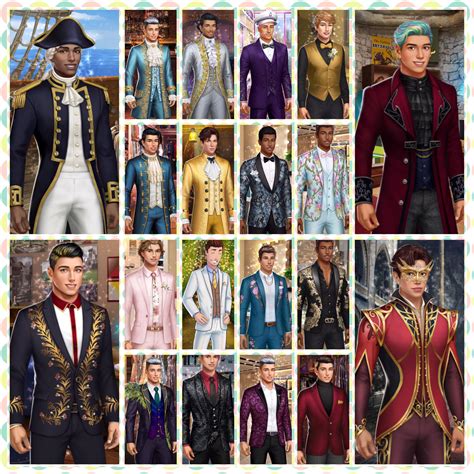 I made a collage of my favourite male MC outfits. Do tell me if I used the wrong flair. : r/Choices