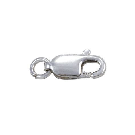 Lobster Claw Clasp - 10x4mm with Open Ring Sterling Silver (1-Pc)