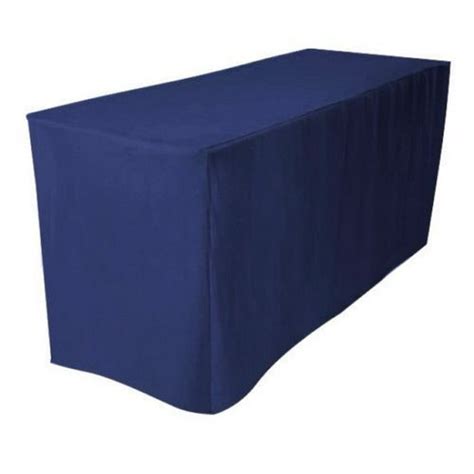 6' ft. Fitted Polyester Table Cover Wedding Banquet Event Tablecloth 21 COLORS", (Color: Navy ...