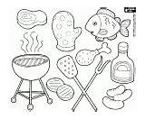 BBQ spatula And Fork coloring Page Printable Game sketch template