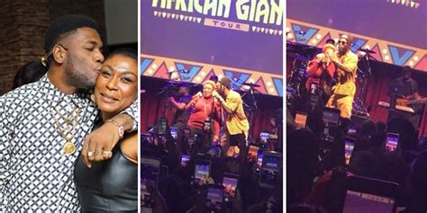 Burna Boy Brings Out Mum To Perform “Dangote” Live On Stage