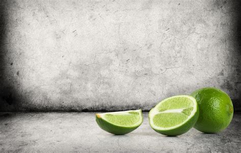 Ripe Lime on Gray Concrete Floor Stock Photo - Image of gray, stone ...