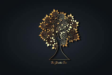 The Bodhi tree gold logo template, Tree of life concept, Sacred Fig ...