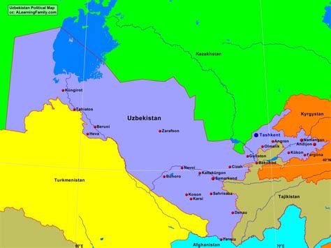 Uzbekistan Political Map - A Learning Family