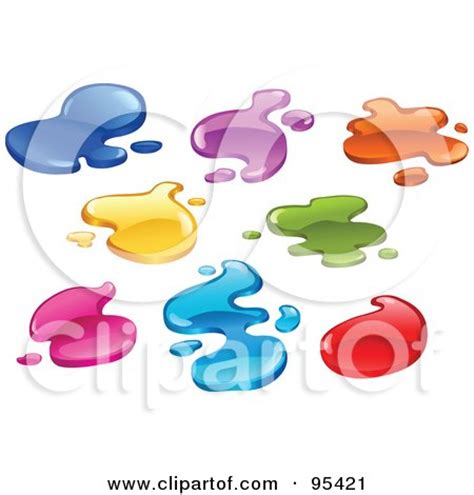 Royalty-Free (RF) Clipart Illustration of a Digital Collage Of Colorful Liquid Splashes by ...