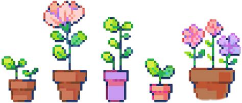 Report Abuse - Pixel Art Plant Pots - (1256x536) Png Clipart Download