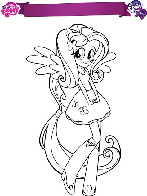 My Little Pony Equestria Girls Coloring Pages Fluttershy