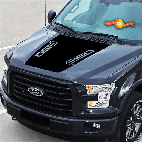 Fit to Ford F-150 Center Hood Graphics Stripes Vinyl Decals Truck Stickers 2015 - 2020