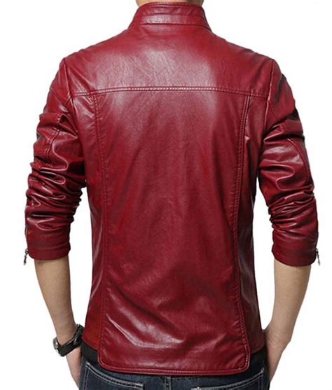 New Style Men's Designer Slim Fit Red Faux Leather Jacket - Jackets Creator