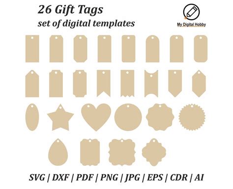 Gift Tag Svg Digital Template Cricut Gift Tags Christmas - Etsy