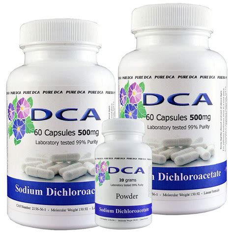 Buy Pure DCA - Sodium Dichloroacetate (120 Capsules) 500mg Capsules ...