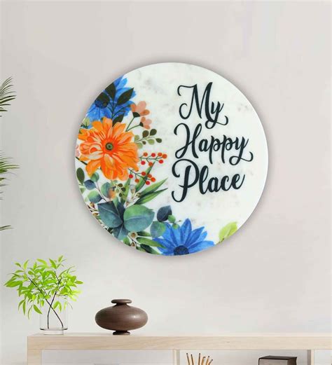 Buy My Happy Place White Marble Wall Art at 24% OFF by POSH N PLUSH | Pepperfry