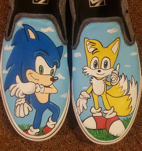 Sonic Painted Shoes - Etsy