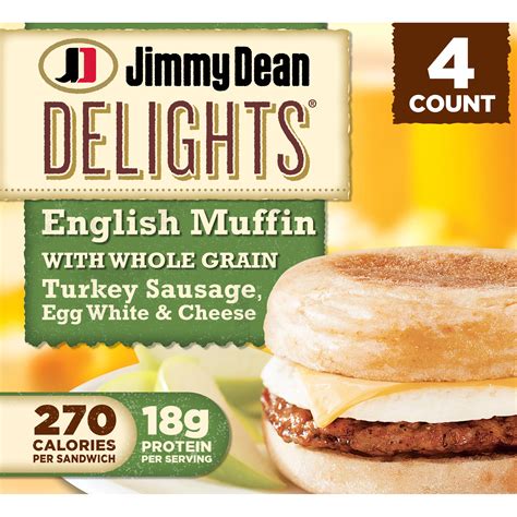 Jimmy Dean Delights Turkey Sausage, Egg White & Cheese English Muffin ...