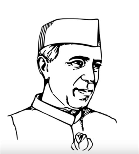 How to draw Pandit Jawaharlal Nehru face sketch drawing step by step ...